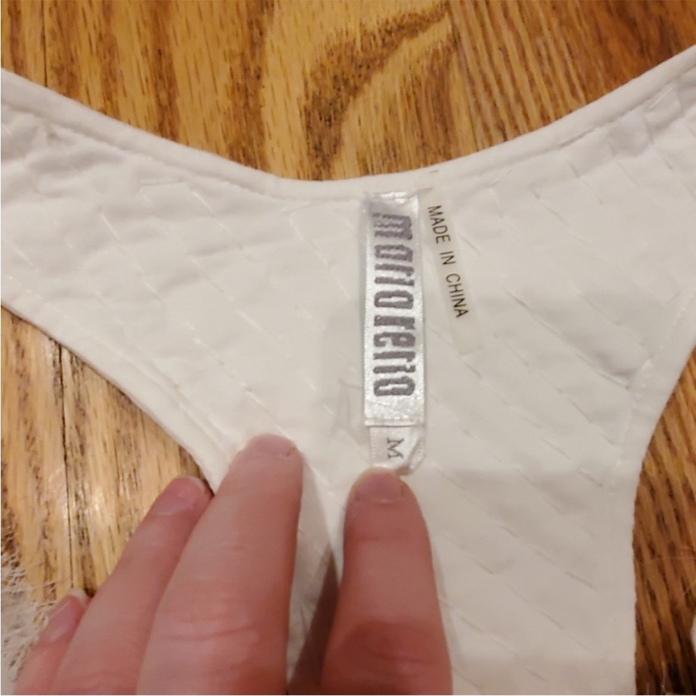 Off White Racerback and Rhinestone Top - Picture 5 of 7